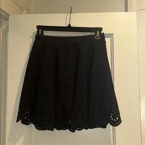 Elegant Black Eyelet Skirt